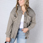 Fallyn Long Sleeve Shacket - Taupe - FINAL SALE