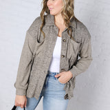 Fallyn Long Sleeve Shacket - Taupe - FINAL SALE