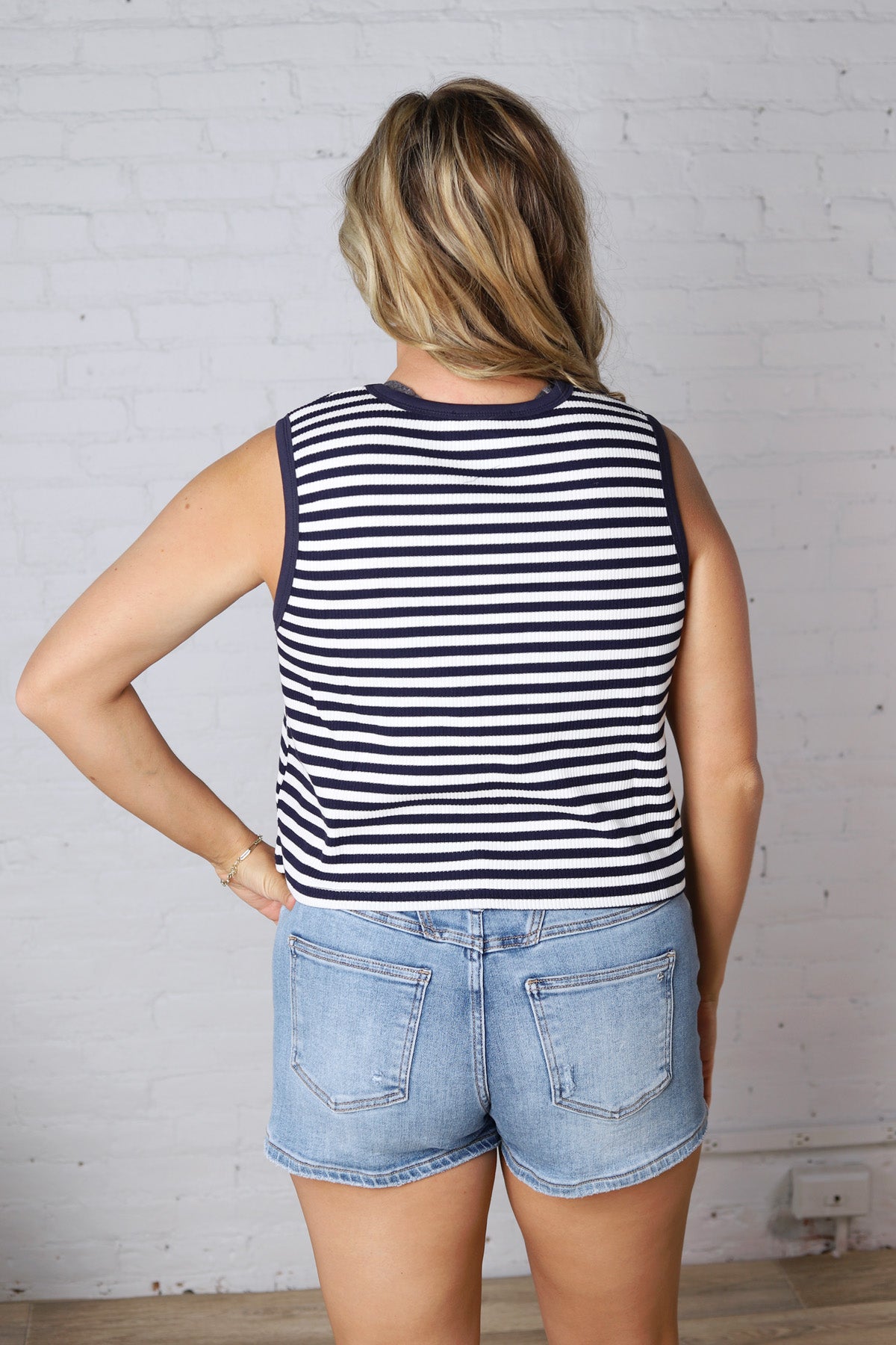 Fara Knit Sleeveless Top - Navy