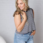 Fara Knit Sleeveless Top - Navy