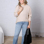 Farren Boat Neck Top - Taupe