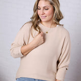 Farren Boat Neck Top - Taupe