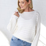 Faryn Textured Versatile Sweater Pullover - Cream