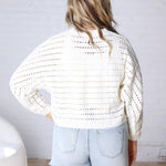 Faustine Oversized Crop Sweater - Cream
