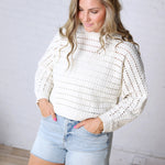 Faustine Oversized Crop Sweater - Cream