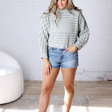 Faustine Oversized Crop Sweater - Sage