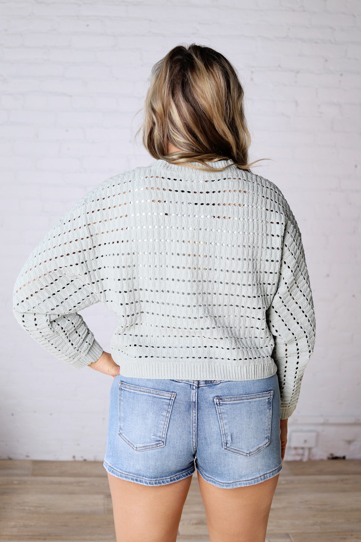 Faustine Oversized Crop Sweater - Sage
