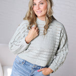 Faustine Oversized Crop Sweater - Sage