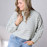 Faustine Oversized Crop Sweater - Sage