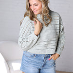 Faustine Oversized Crop Sweater - Sage