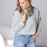 Faustine Oversized Crop Sweater - Sage