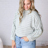 Faustine Oversized Crop Sweater - Sage