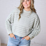 Faustine Oversized Crop Sweater - Sage