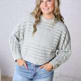Faustine Oversized Crop Sweater - Sage