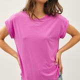 Faye Bamboo Dolman Cap Sleeve Top - Berry Smoothie