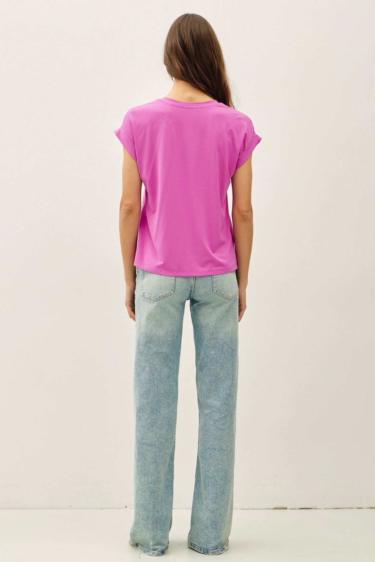 Faye Bamboo Dolman Cap Sleeve Top - Berry Smoothie