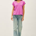 Faye Bamboo Dolman Cap Sleeve Top - Berry Smoothie