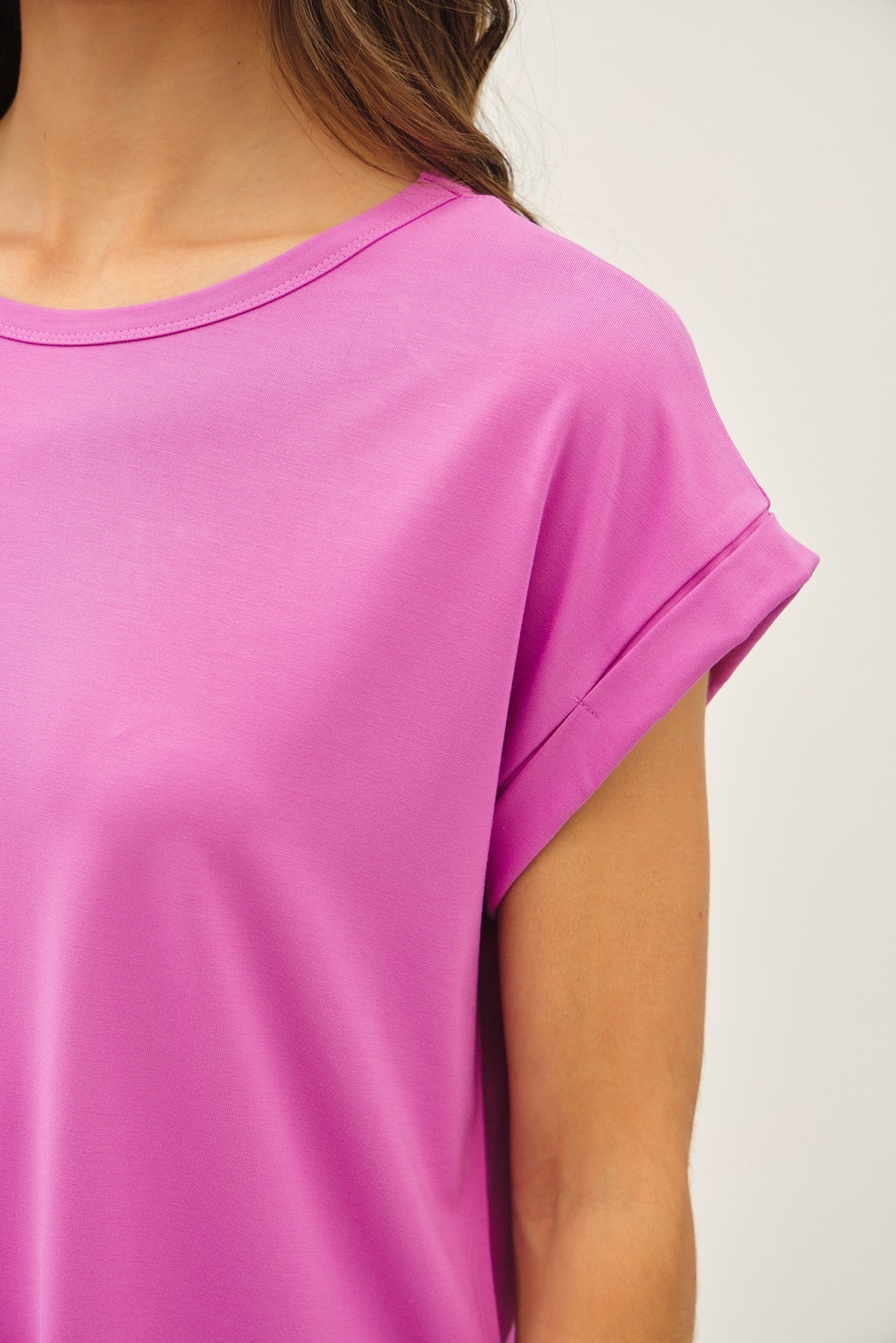 Faye Bamboo Dolman Cap Sleeve Top - Berry Smoothie