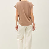 Faye Bamboo Dolman Cap Sleeve Top - Mocha
