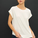 Faye Bamboo Dolman Cap Sleeve Top - Off White