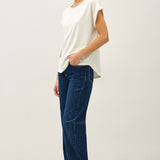 Faye Bamboo Dolman Cap Sleeve Top - Off White