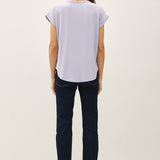 Faye Bamboo Dolman Cap Sleeve Top - Soft Periwinkle