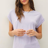 Faye Bamboo Dolman Cap Sleeve Top - Soft Periwinkle