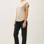 Faye Bamboo Dolman Cap Sleeve Top - Stone
