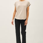 Faye Bamboo Dolman Cap Sleeve Top - Stone