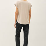Faye Bamboo Dolman Cap Sleeve Top - Stone