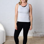 Faye Cropped Seamless Round Neck Tank Top - Lt Grey