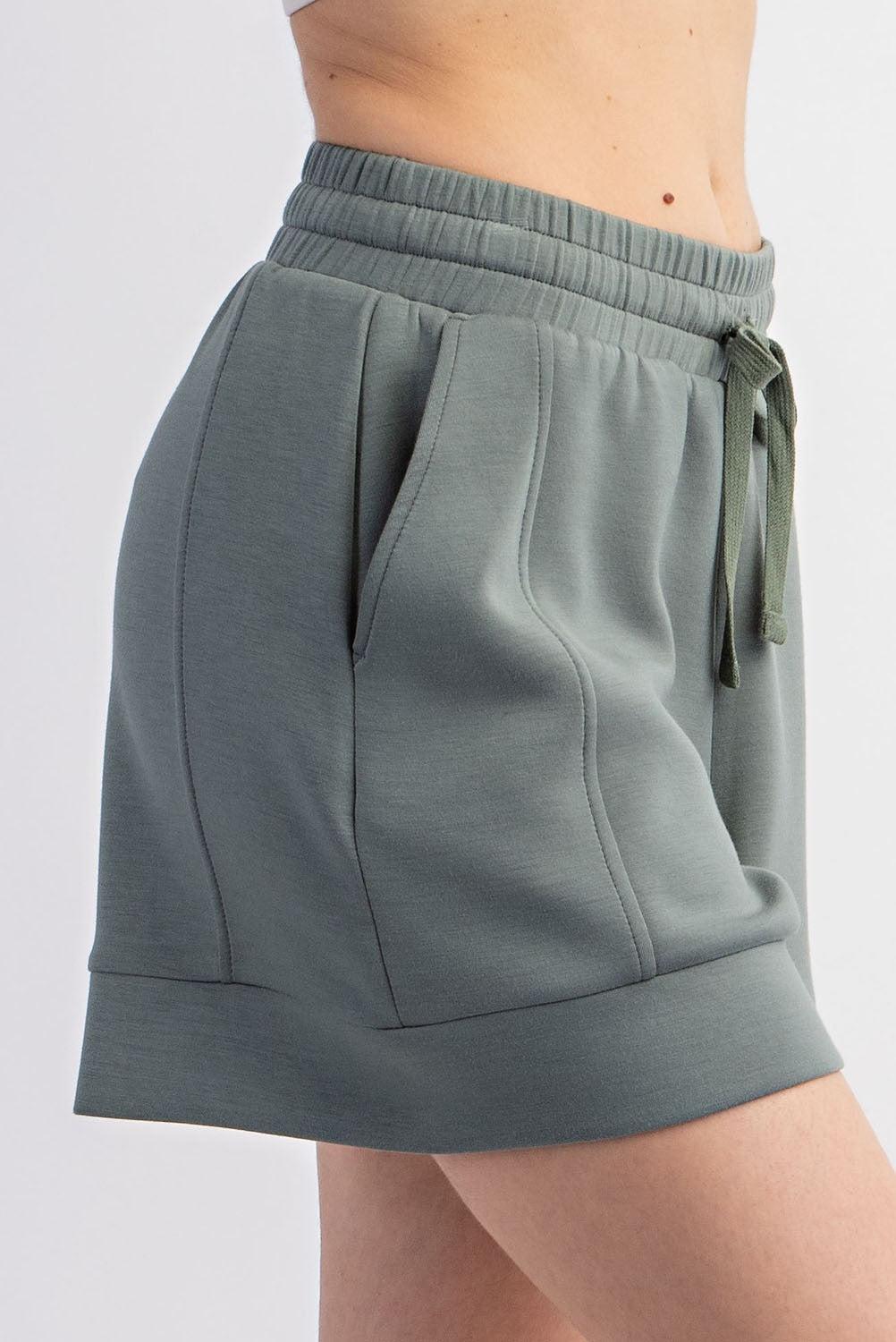 Faylen Modal Luxe Casual Shorts - Sage Leaf FINAL SALE