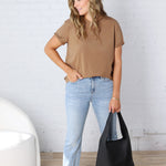 Fehyre High Rise Straight Jeans - Mutted Indigo