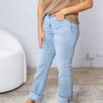Fehyre High Rise Straight Jeans - Mutted Indigo