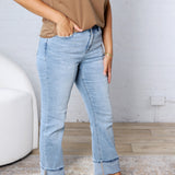 Fehyre High Rise Straight Jeans - Mutted Indigo