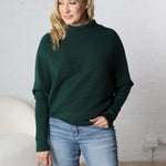 Felicia Slouch Neck Dolman Pullover - Hunter Green