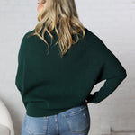 Felicia Slouch Neck Dolman Pullover - Hunter Green