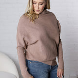 Felicia Slouch Neck Dolman Pullover - Latte