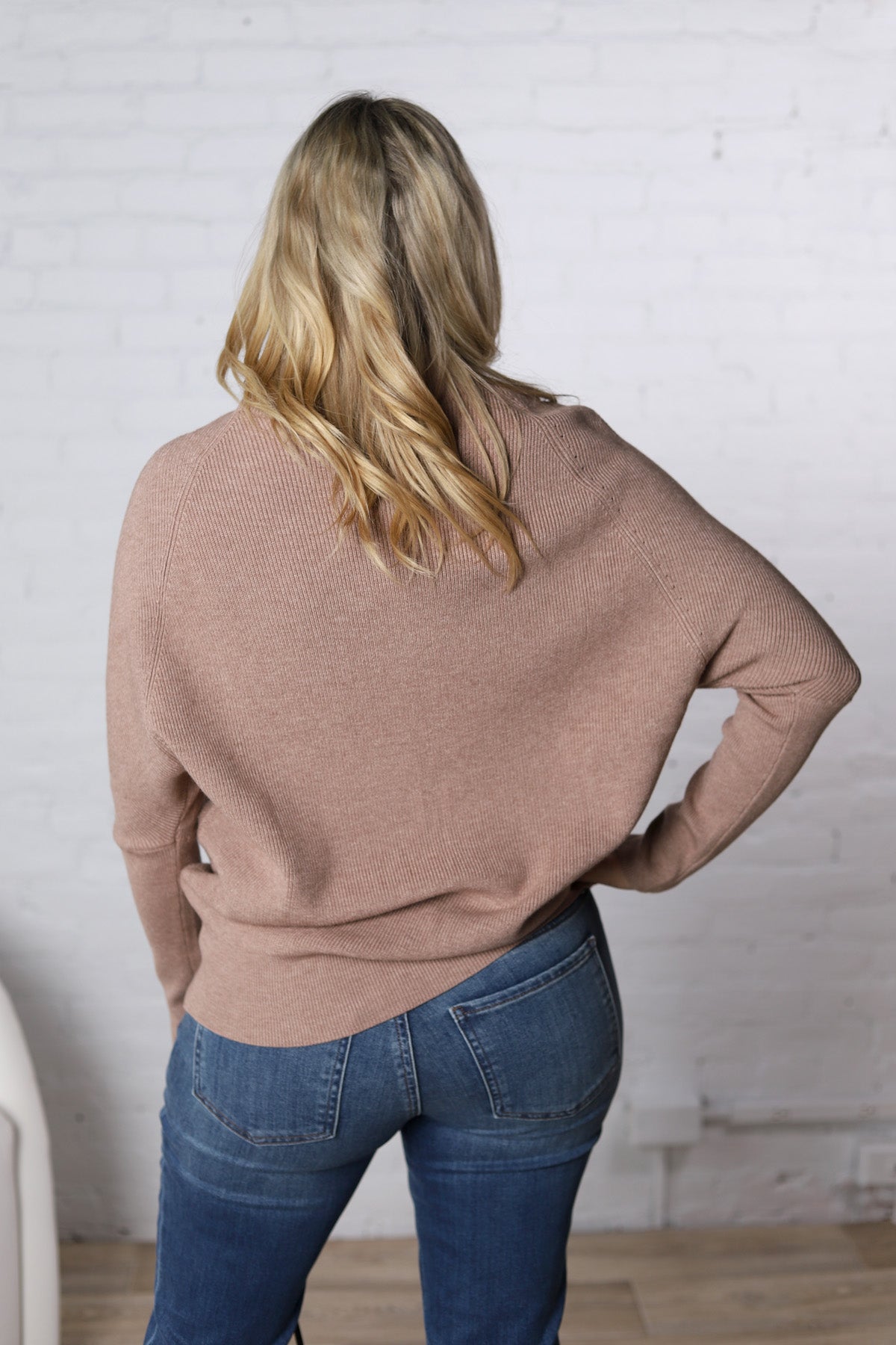 Felicia Slouch Neck Dolman Pullover - Latte