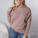 Felicia Slouch Neck Dolman Pullover - Latte