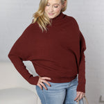 Felicia Slouch Neck Dolman Pullover - Maroon