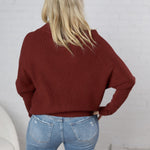 Felicia Slouch Neck Dolman Pullover - Maroon