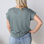 Fia Hacci Rolled Up Sleeve Tee - Ash Jade