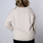 Finlee V-Neck Cable Knit Sweater - Taupe