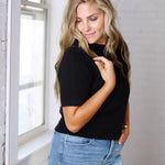 Finley Scalloped Pointelle Knit Sweater - Black