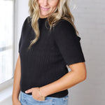 Finley Scalloped Pointelle Knit Sweater - Black