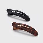 Flat Lay Claw Clip 2 Piece - Black & Tortoise