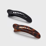 Flat Lay Claw Clip 2 Piece - Black & Tortoise