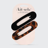 Flat Lay Claw Clip 2 Piece - Black & Tortoise