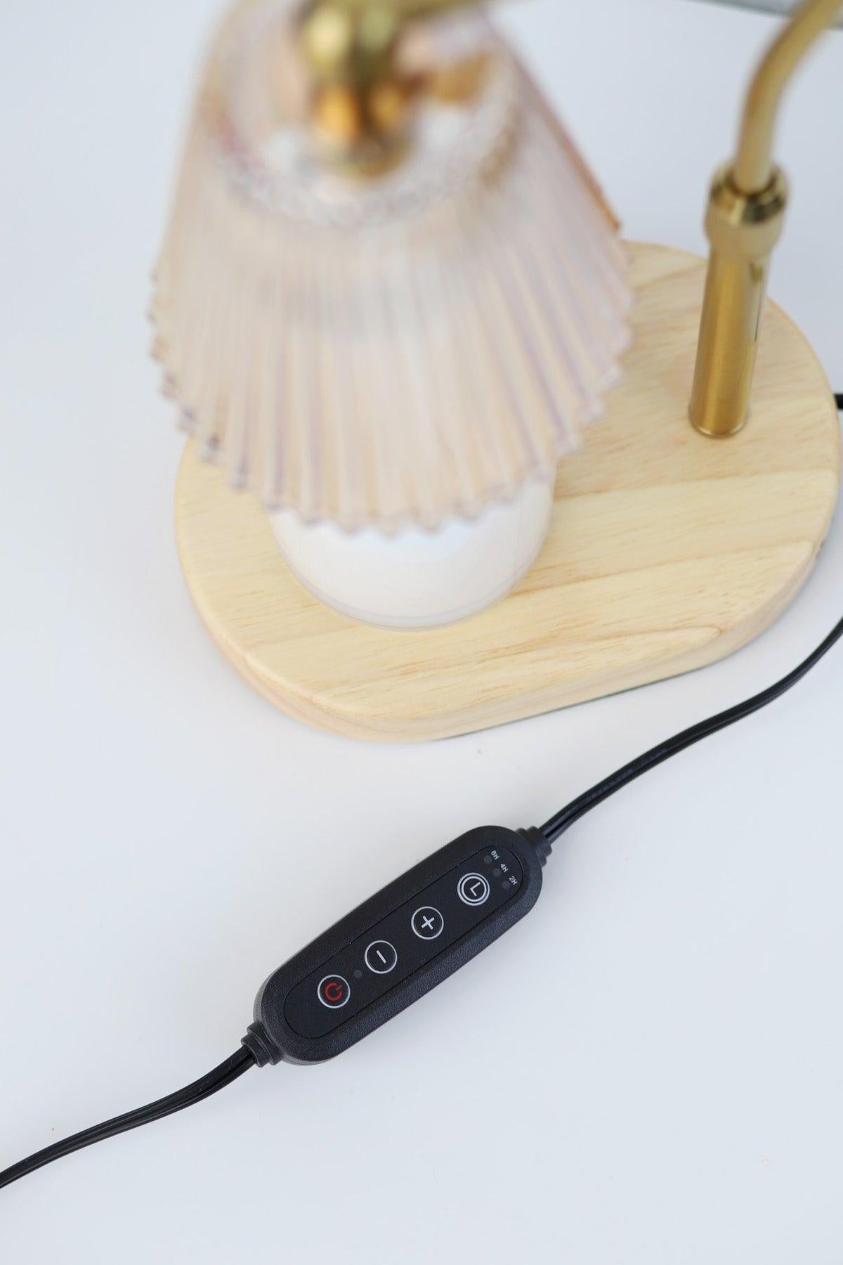 Fluted Amber Glass Candle Warmer Lamp